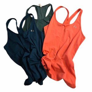 Under Armour HeatGear Racerback Tank Tops LOT OF 3 Size L